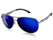 Modne okulary przeciwsłoneczne soczewki polaryzowane Polaroid oprawa stop niklu unisex (niebieskie)